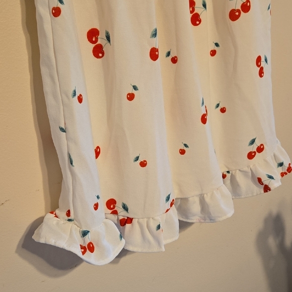 Liberty Love White Dress with Cherry Print SZ S - Picture 4 of 8